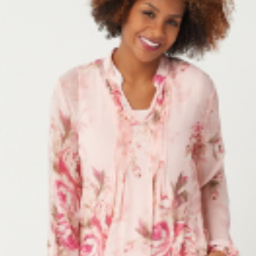 Susan Graver floral sheer tunic with tank